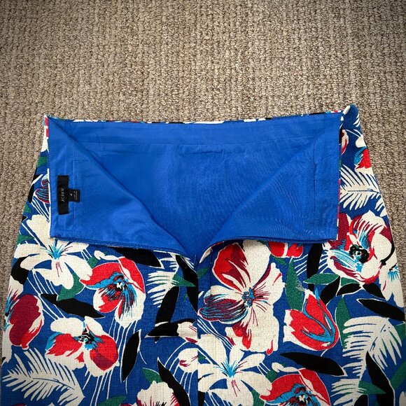 J. Crew NWOT Tropical Floral Pencil Skirt, Size 4 - Picture 8 of 15